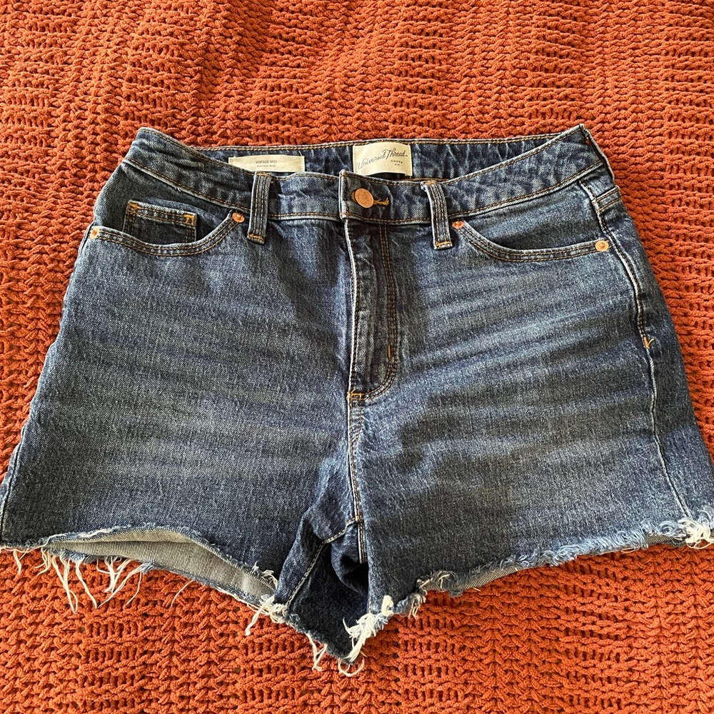 Jean short from Target. Brand universal thread.
